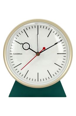 CLOUDNOLA Bloke Wooden Mantel Clock in Green