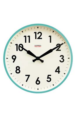 CLOUDNOLA Factory Wall Clock in Turquoise