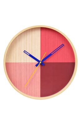 CLOUDNOLA Flor Wooden Wall Clock in Red