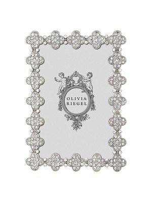 Clover Silver Pavé Picture Frame - Silver - Size 4 x 6 - Silver - Size 4 x 6