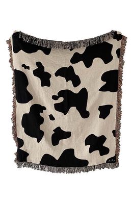 CLR SHOP Cowgirl Throw Blanket in Black And White