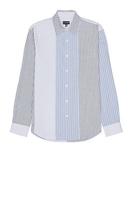 Club Monaco Multi Stripe Long Sleeve Shirt in Blue