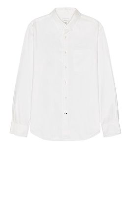 Club Monaco Oxford Solid Long Sleeve Shirt in White