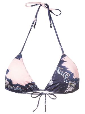 Clube Bossa abstract-pattern bikini-top - Blue