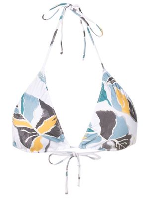 Clube Bossa Ava leaf-print bikini-top - Blue