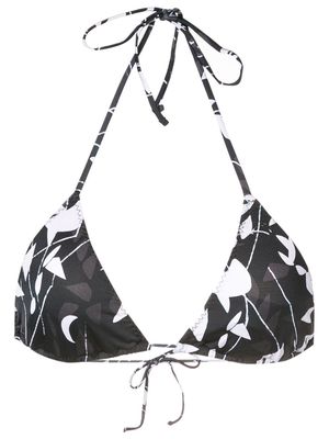Clube Bossa Chapin abstract-pattern bikini-top - Black