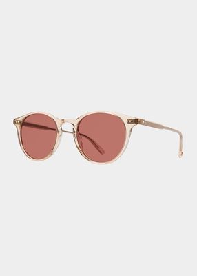 Clune Semi-Transparent Round Acetate Sunglasses