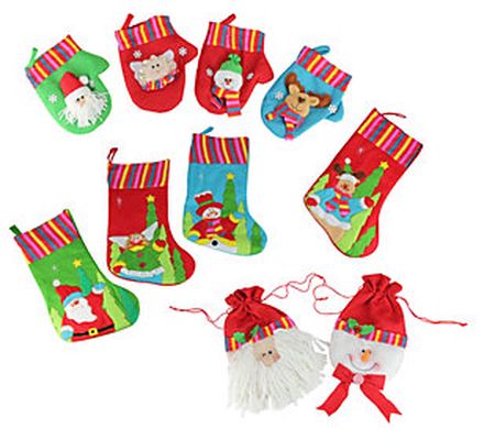 CMI 10-Piece Winter Wonderland Stocking & Gift Bag Set