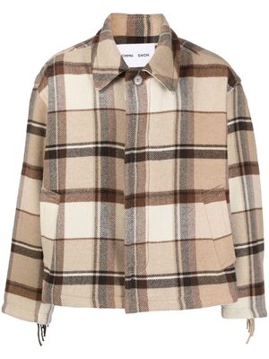 Cmmn Swdn fringe checked jacket - Neutrals