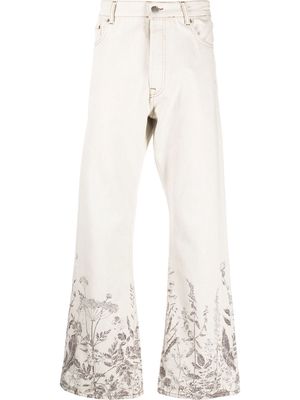 Cmmn Swdn Jonah floral straight jeans - Neutrals