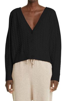 CO Cable Crop Cashmere Cardigan in Black