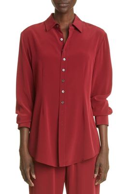 CO Classic Crepe Back Satin Shirt in Cabernet