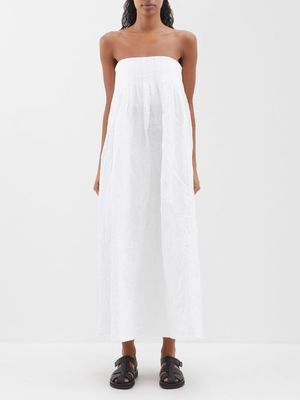 Co - Crinkled Off-the-shoulder Cotton-blend Dress - Womens - Ivory