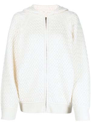 Co interwoven zipped cashmere jumper - White