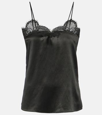 CO Lace-trimmed silk satin camisole