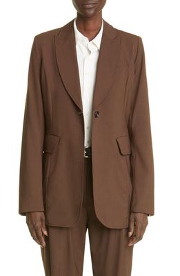 CO One-Button Wool Blazer in 208 Dark Brown