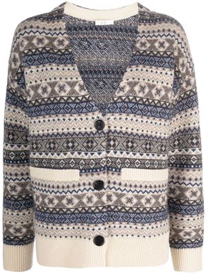 Co patterned intarsia-knit cashmere cardigan - Neutrals