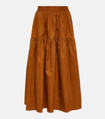 CO Pleated cotton maxi skirt