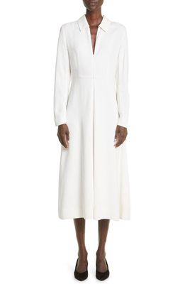 CO Zip Front Long Sleeve Shirtdress in 110 Ivory