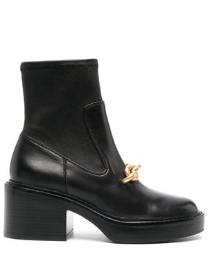Coach 75mm chain-link detailing leather boots - Black