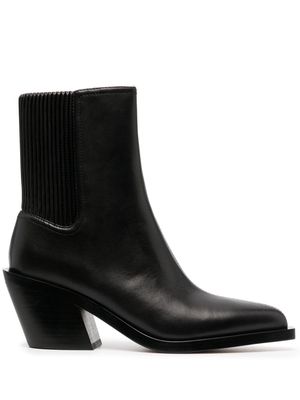 Coach 75mm pointed-toe leather ankle boots - Black