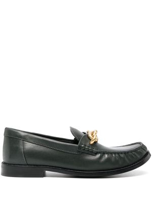 Coach chain-link detailing leather loafers - Green