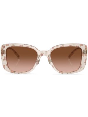 Coach floral-print square sunglasses - Pink
