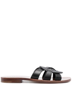 Coach Issaa leather flat sandals - Black