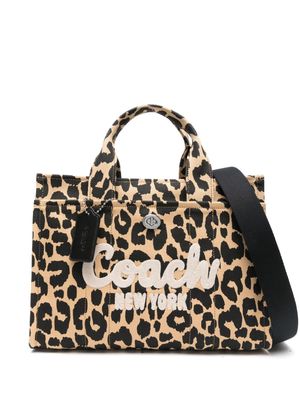 Coach leopard-print canvas tote bag - Brown