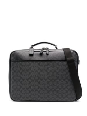 Coach logo-pattern leather backpack - Black