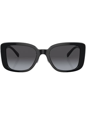 Coach logo-plaque square-frame sunglasses - Black