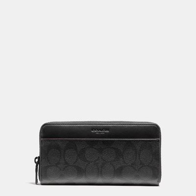 Coach Outlet Accordion Wallet In Signature Canvas - Black