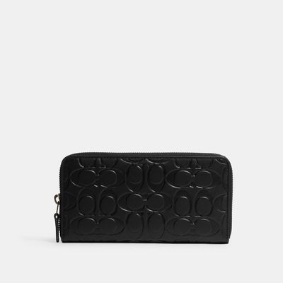 Coach Outlet Accordion Wallet In Signature Leather - Black