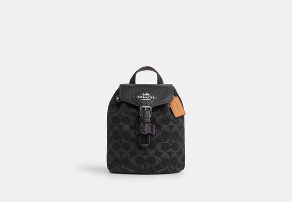 Coach Outlet Amelia Convertible Backpack In Signature Denim - Black
