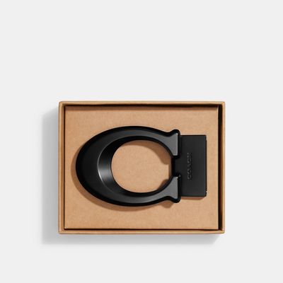 Coach Outlet Boxed Sculpted Signature Belt Buckle - Black