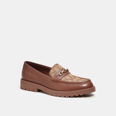 Coach Outlet Brooks Loafer In Signature Jacquard - Brown