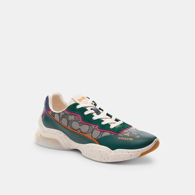 Coach Outlet Citysole Runner In Signature Jacquard - Green