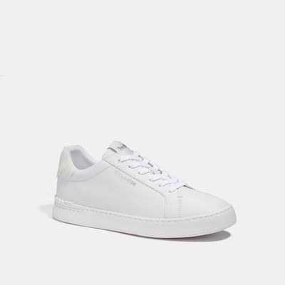 Coach Outlet Clip Low Top Sneaker With Signature Canvas - White