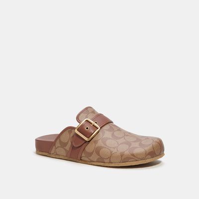 Coach Outlet Clog Sandal In Signature Canvas - Brown