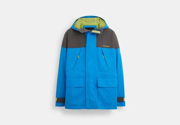 Coach Outlet Colorblock Functional Jacket - Electric Blue / Grey