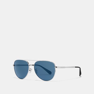 Coach Outlet Cooper Pilot Sunglasses - Silver