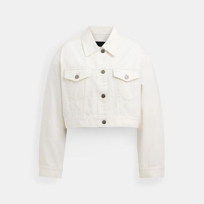 Coach Outlet Cropped Denim Jacket - White