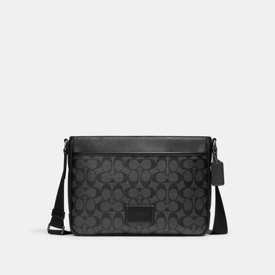 Coach Outlet District Crossbody In Signature Canvas - Black