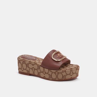 Coach Outlet Eloise Sandal In Signature Chambray - Brown