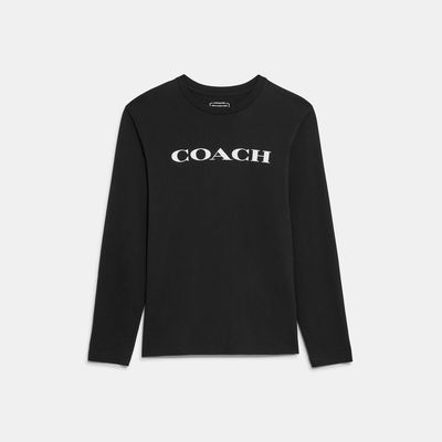 Coach Outlet Essential Long Sleeve T-Shirt In Organic Cotton - Black