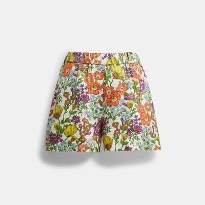 Coach Outlet Floral Shorts - White