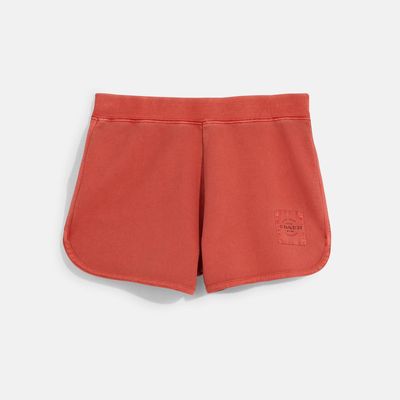 Coach Outlet Garment Dye Retro Sweatshorts - Red