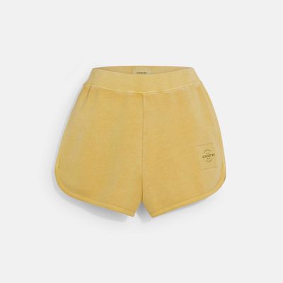 Coach Outlet Garment Dye Retro Sweatshorts - Yellow