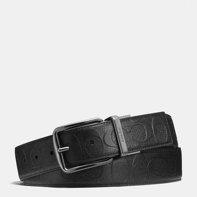 Coach Outlet Harness Buckle Cut To Size Reversible Belt, 38 Mm - Black