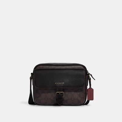 Coach Outlet Hudson Crossbody In Signature Canvas - Brown
